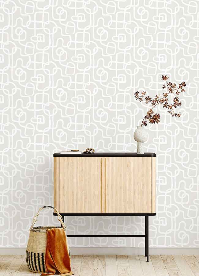 Cream Niko Peel & Stick Wallpaper - York Wallcoverings - NUS4941 - York Wallcoverings Wallpaper