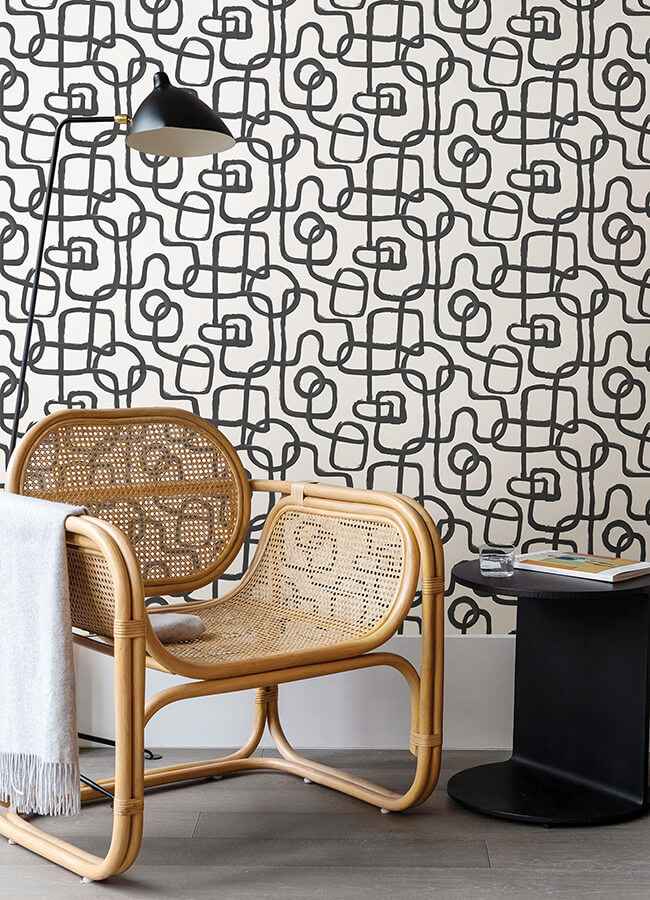 Black Niko Peel & Stick Wallpaper - York Wallcoverings - NUS4940 - York Wallcoverings Wallpaper