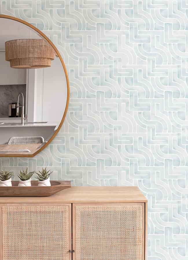 Blue Blythe Peel & Stick Wallpaper - York Wallcoverings - NUS4934 - York Wallcoverings Wallpaper