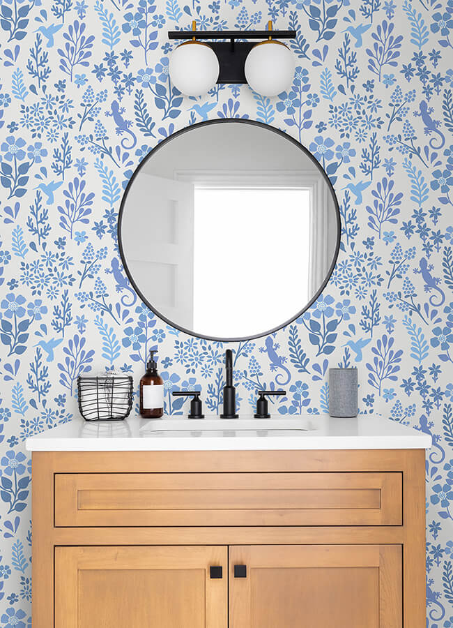 Karina Blue Meadow Wallpaper - York Wallcoverings - 2980-26171 - York Wallcoverings Wallpaper