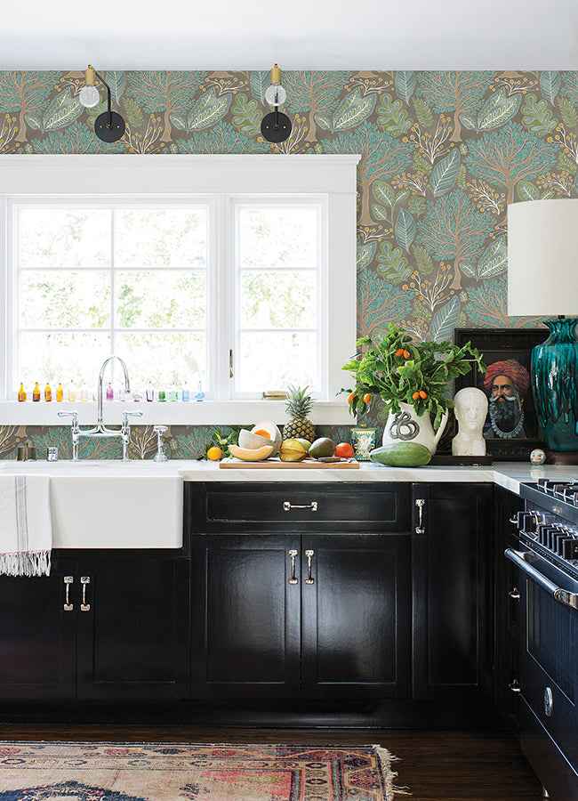 Kiah Taupe Forest Wallpaper - York Wallcoverings - 2980-26182 - York Wallcoverings Wallpaper