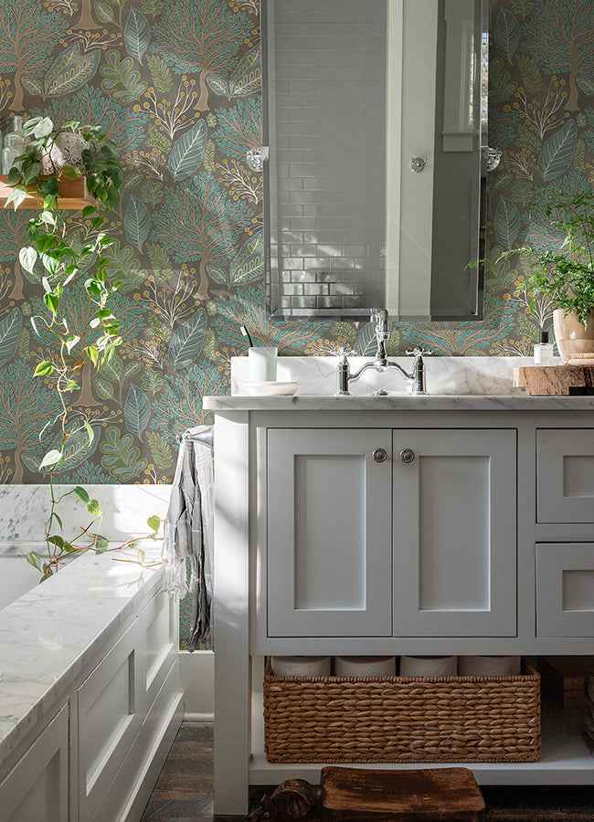 Kiah Taupe Forest Wallpaper - York Wallcoverings - 2980-26182 - York Wallcoverings Wallpaper