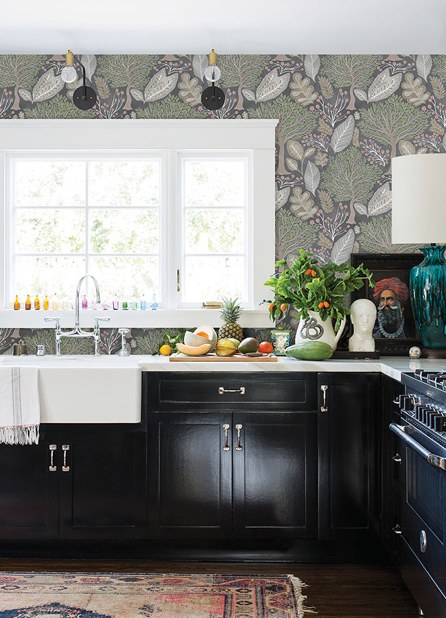 Kiah Grey Forest Wallpaper - York Wallcoverings - 2980-26183 - York Wallcoverings Wallpaper