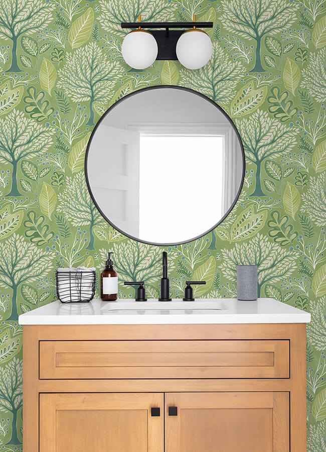 Kiah Green Forest Wallpaper - York Wallcoverings - 2980-26184 - York Wallcoverings Wallpaper