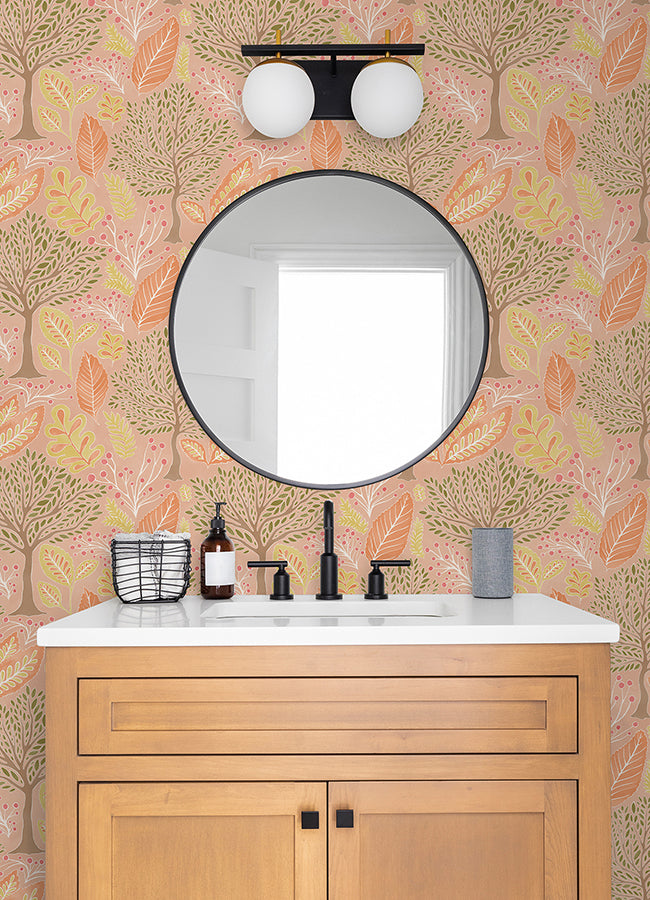 Kiah Blush Forest Wallpaper - York Wallcoverings - 2980-26185 - York Wallcoverings Wallpaper