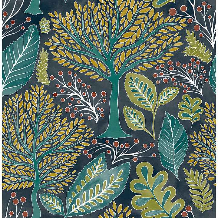 Kiah Blue Forest Wallpaper - York Wallcoverings - 2980-26186