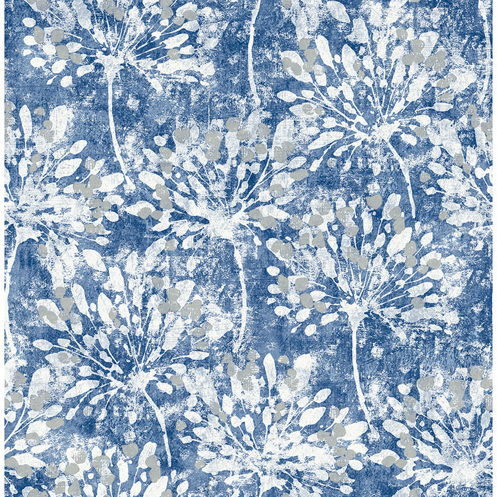 Dori Blue Painterly Floral Wallpaper - York Wallcoverings - 2980-26187 - York Wallcoverings Wallpaper