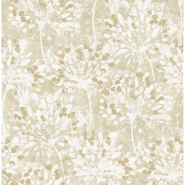 Dori Gold Painterly Floral Wallpaper - York Wallcoverings - 2980-26188 - York Wallcoverings Wallpaper