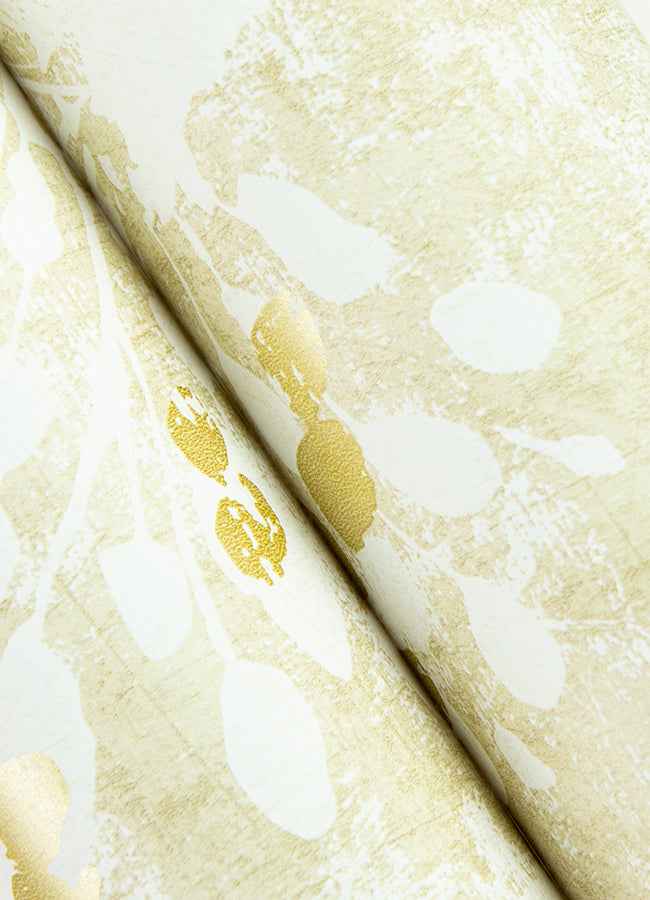Dori Gold Painterly Floral Wallpaper - York Wallcoverings - 2980-26188 - York Wallcoverings Wallpaper