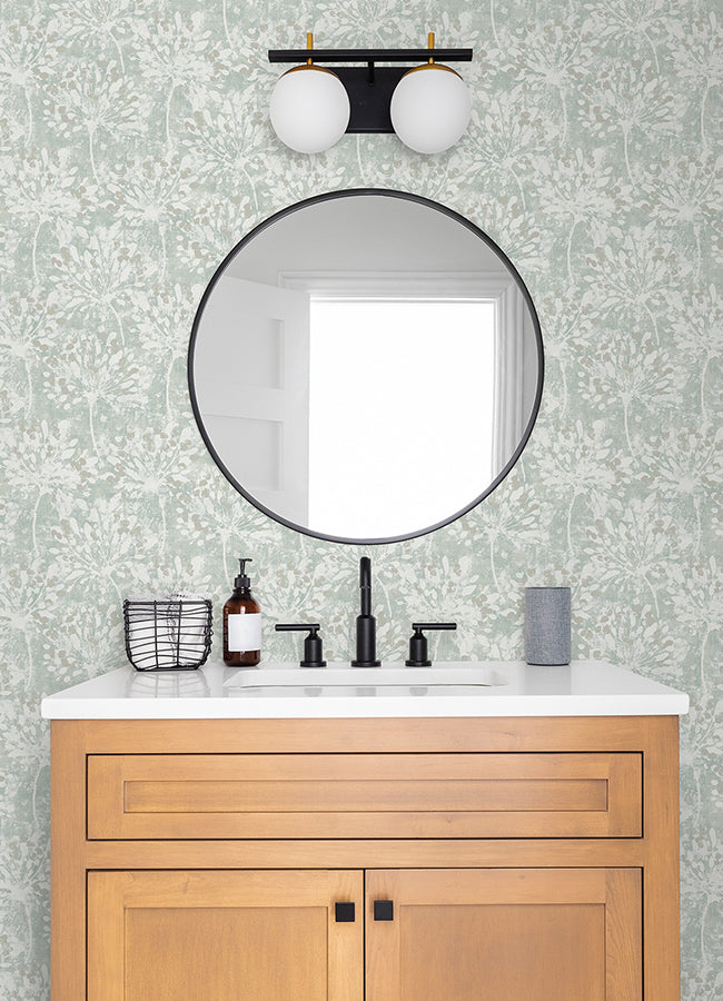 Dori Light Green Painterly Floral Wallpaper - York Wallcoverings - 2980-26191 - York Wallcoverings Wallpaper