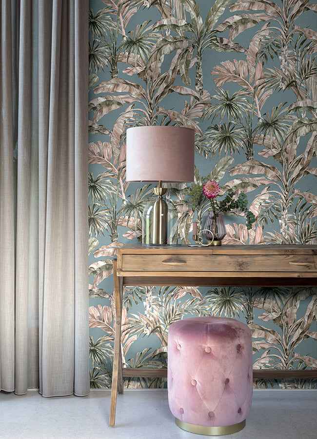 Calle Light Blue Tropical Wallpaper - York Wallcoverings - 2980-485257 - York Wallcoverings Wallpaper
