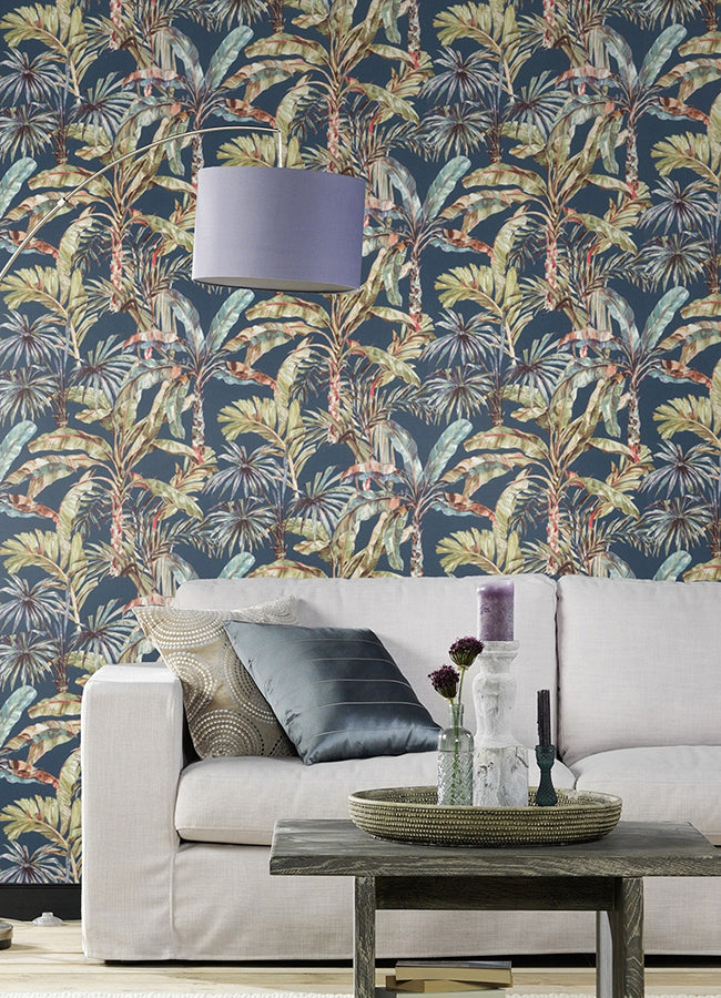 Calle Blue Tropical Wallpaper - York Wallcoverings - 2980-485288 - York Wallcoverings Wallpaper