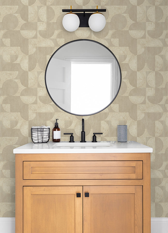 Barcelo Beige Circles Wallpaper - York Wallcoverings - 2980-521337 - York Wallcoverings Wallpaper