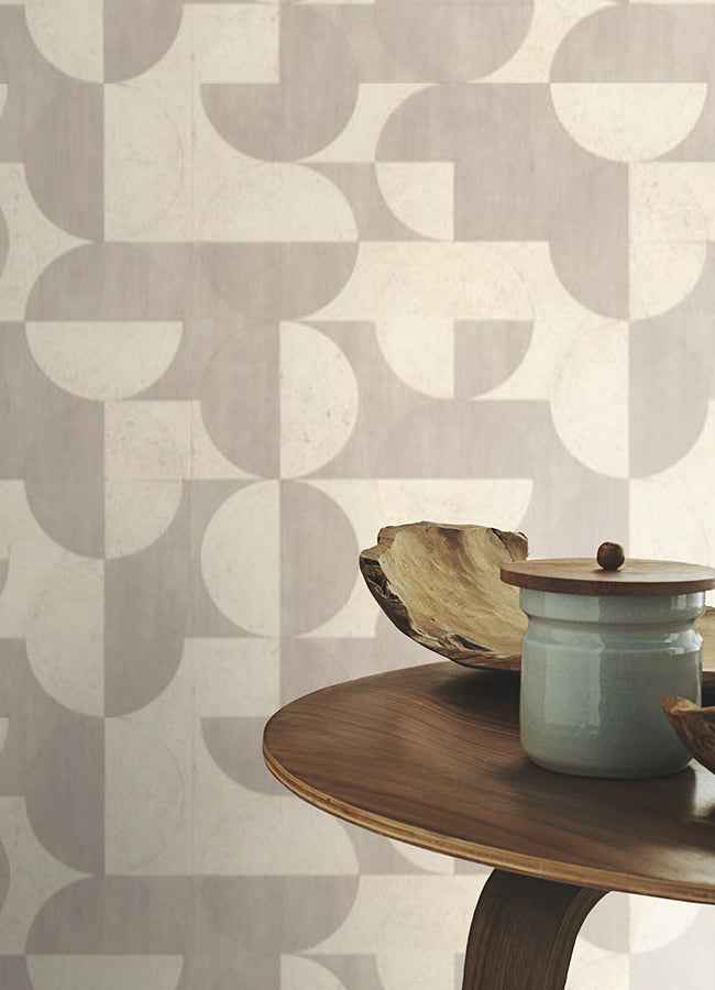 Barcelo Beige Circles Wallpaper - York Wallcoverings - 2980-521337 - York Wallcoverings Wallpaper