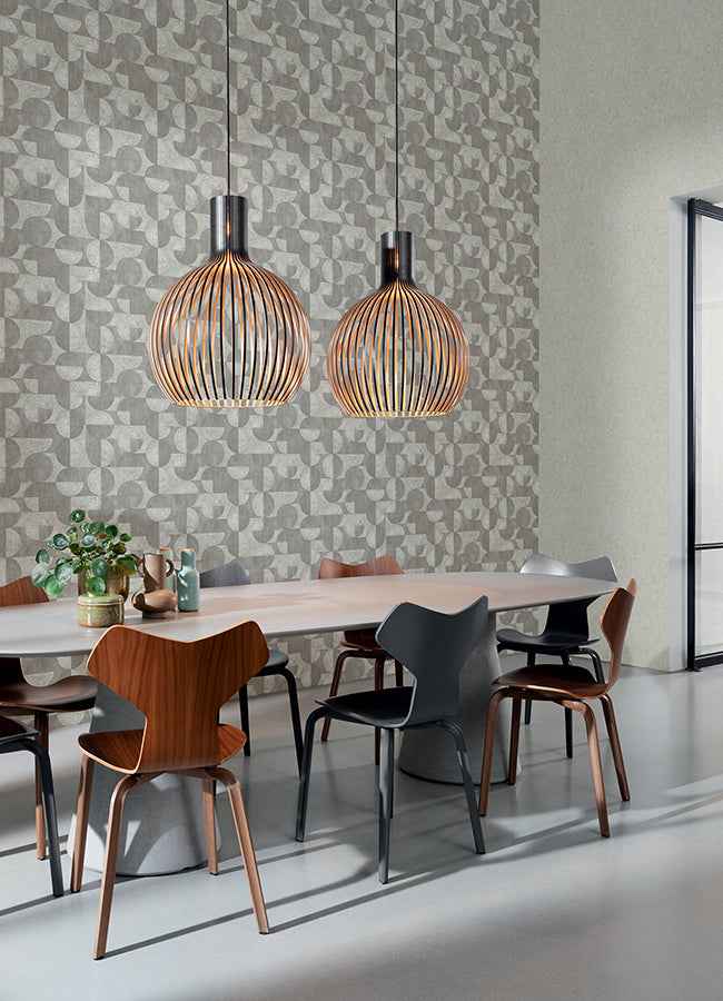 Barcelo Grey Circles Wallpaper - York Wallcoverings - 2980-521351 - York Wallcoverings Wallpaper