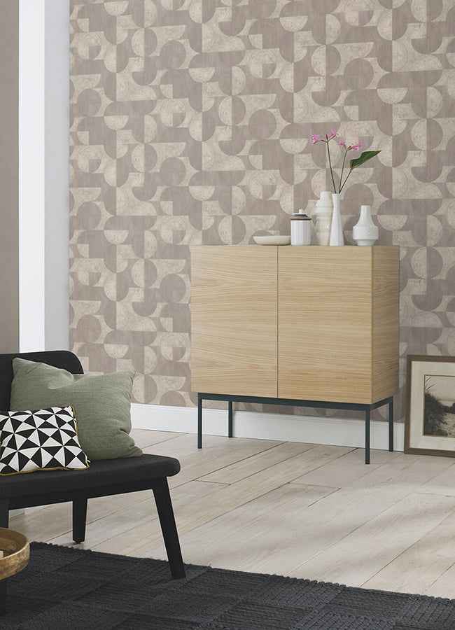 Barcelo Grey Circles Wallpaper - York Wallcoverings - 2980-521351 - York Wallcoverings Wallpaper