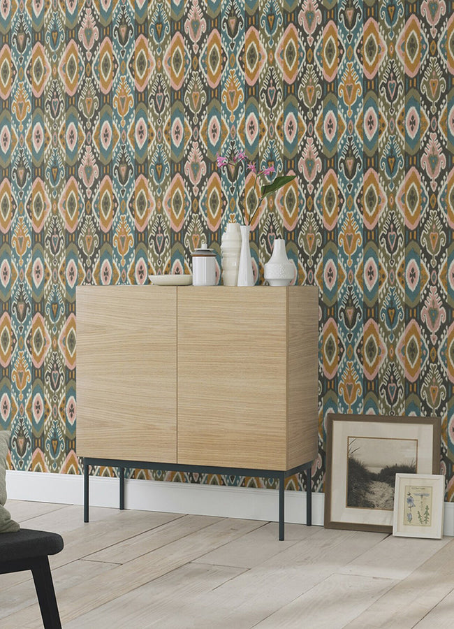 Villon Mustard Ikat Wallpaper - York Wallcoverings - 2980-560572 - York Wallcoverings Wallpaper