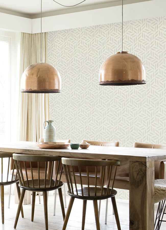 Sagano Light Grey Leaf Wallpaper - York Wallcoverings - 2980-704631 - York Wallcoverings Wallpaper
