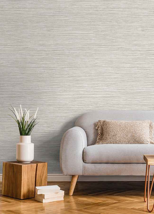 Alton Light Grey Faux Grasscloth Wallpaper - York Wallcoverings - 4125-26714 - York Wallcoverings Wallpaper