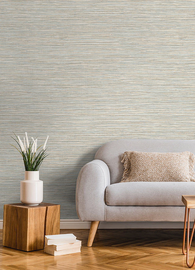 alton-light-blue-faux-grasscloth-wallpaper-york-wallcoverings-4125-26719 - York Wallcoverings Papel pintado