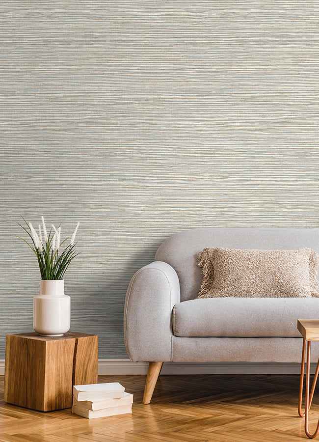 Alton Light Blue Faux Grasscloth Wallpaper - York Wallcoverings - 4125-26719 - York Wallcoverings Wallpaper