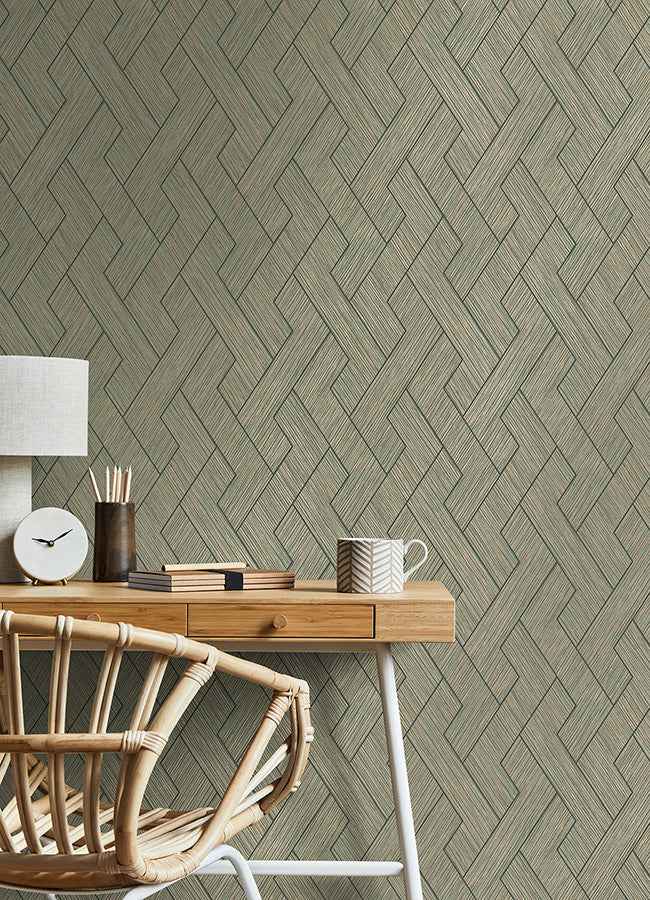 Ember Copper Geometric Basketweave Wallpaper - York Wallcoverings - 4125-26726 - York Wallcoverings Wallpaper