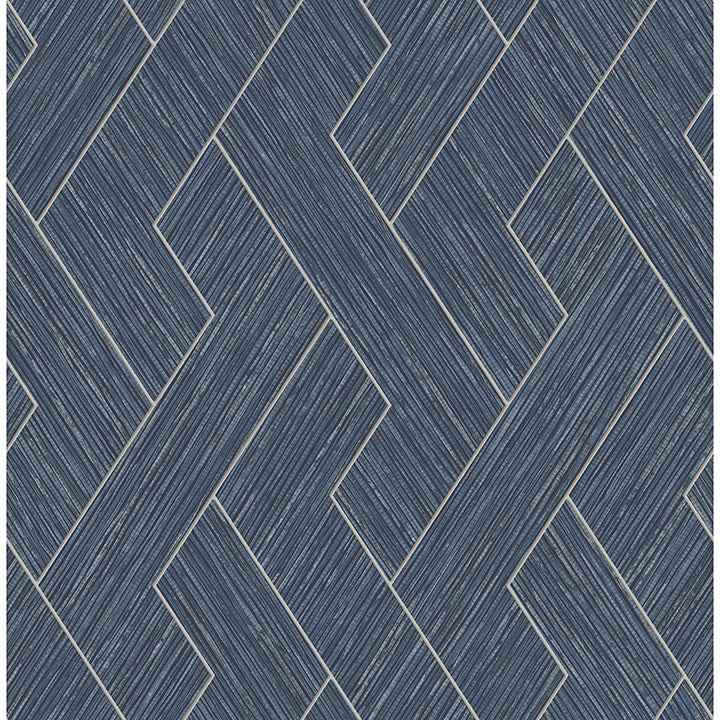 Ember Indigo Geometric Basketweave Wallpaper - York Wallcoverings - 4125-26727 - York Wallcoverings Wallpaper