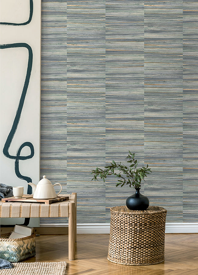 rowan-blue-faux-grasscloth-wallpaper-york-wallcoverings-4125-26745 - York Wallcoverings Papel pintado