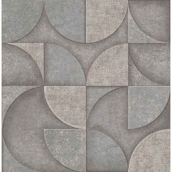 Addison Grey Retro Geo Wallpaper - York Wallcoverings - 4125-26749
