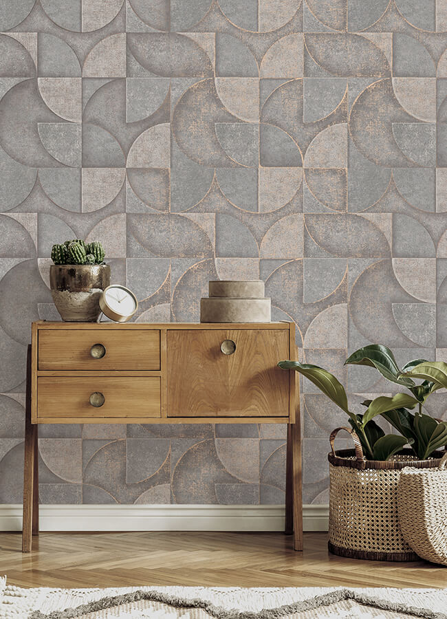 addison-grey-retro-geo-wallpaper-york-wallcoverings-4125-26749 - York Wallcoverings Wallpaper