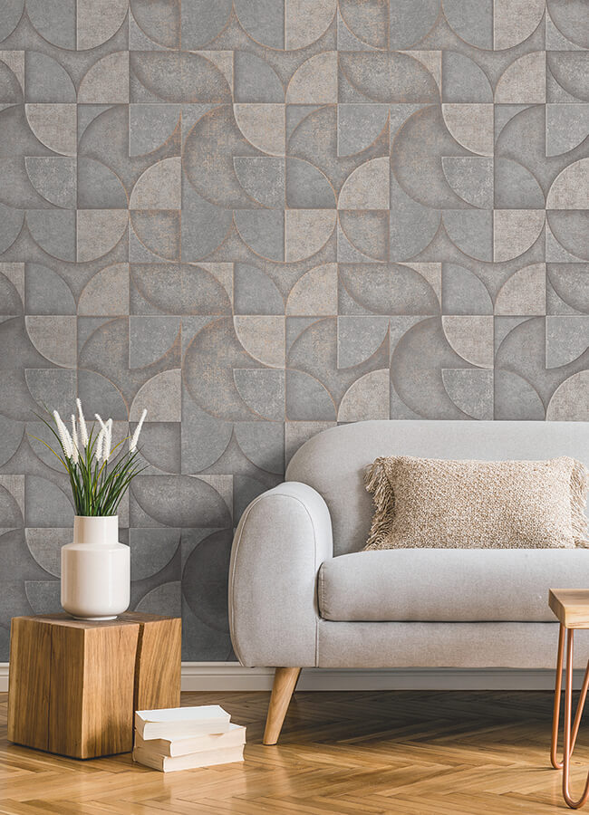 addison-grey-retro-geo-wallpaper-york-wallcoverings-4125-26749 - York Wallcoverings Wallpaper