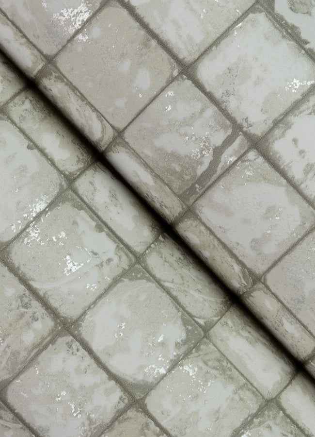 Kingsley Off White Tiled Wallpaper - York Wallcoverings - 4125-26755 - York Wallcoverings Wallpaper