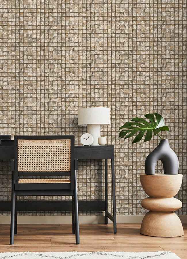 Kingsley Neutral Tiled Wallpaper - York Wallcoverings - 4125-26757 - York Wallcoverings Wallpaper