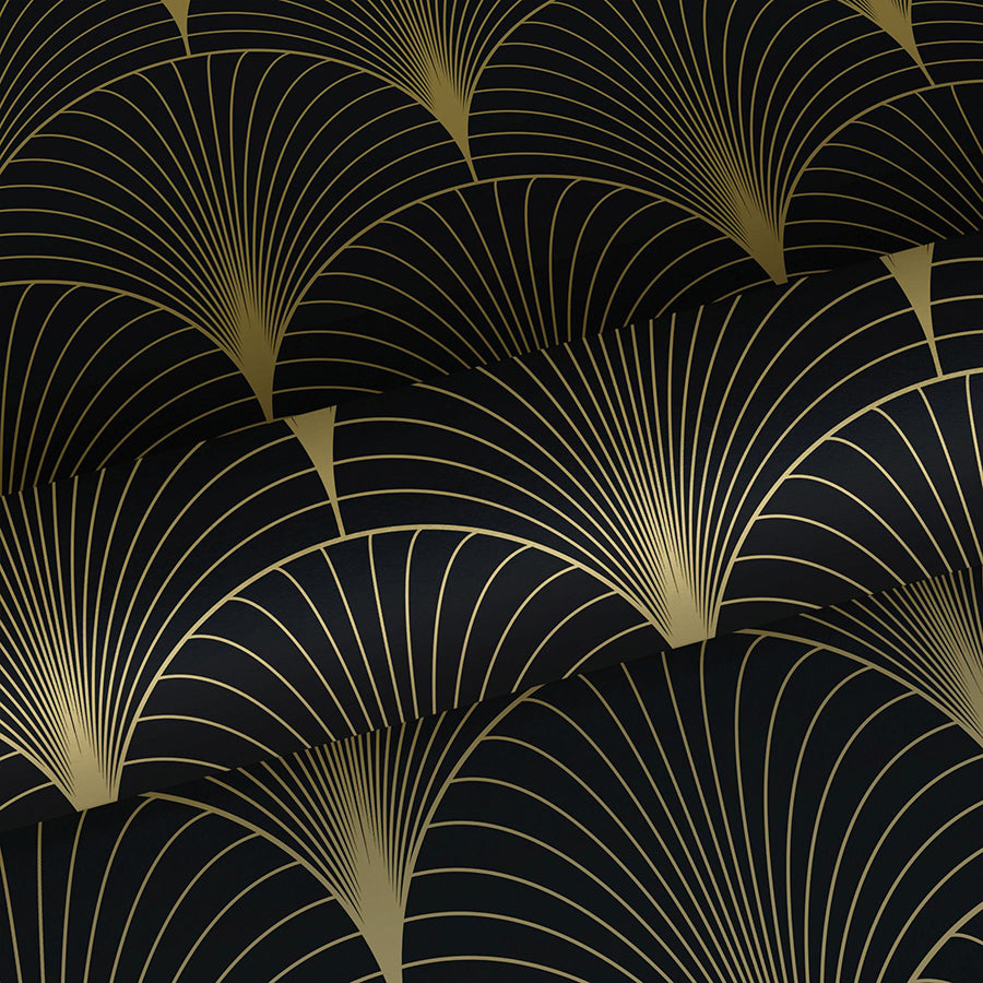 lempicka-black-art-deco-motif-wallpaper-york-wallcoverings-dd139457 - York Wallcoverings Wallpaper