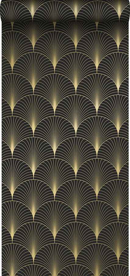 Lempicka Black Art Deco Motif Wallpaper - York Wallcoverings - DD139457 - York Wallcoverings Wallpaper