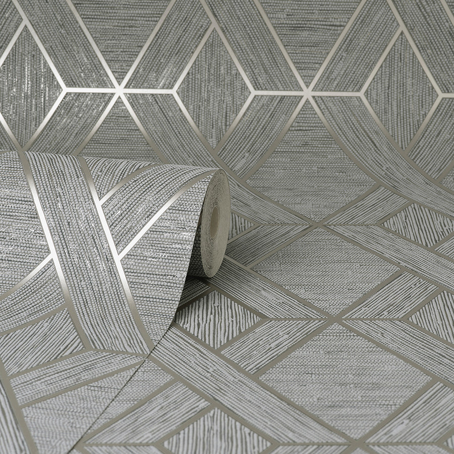 Malcolm Grey Geo Wallpaper - York Wallcoverings - FD43152 - York Wallcoverings Wallpaper