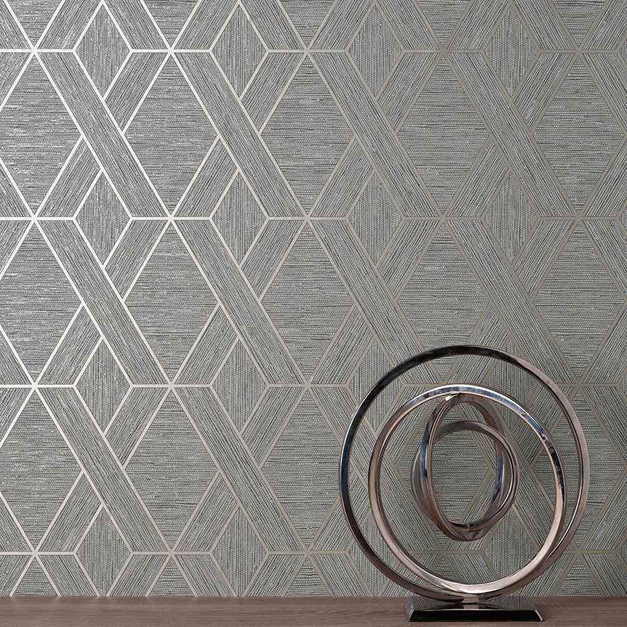 Malcolm Grey Geo Wallpaper - York Wallcoverings - FD43152 - York Wallcoverings Wallpaper