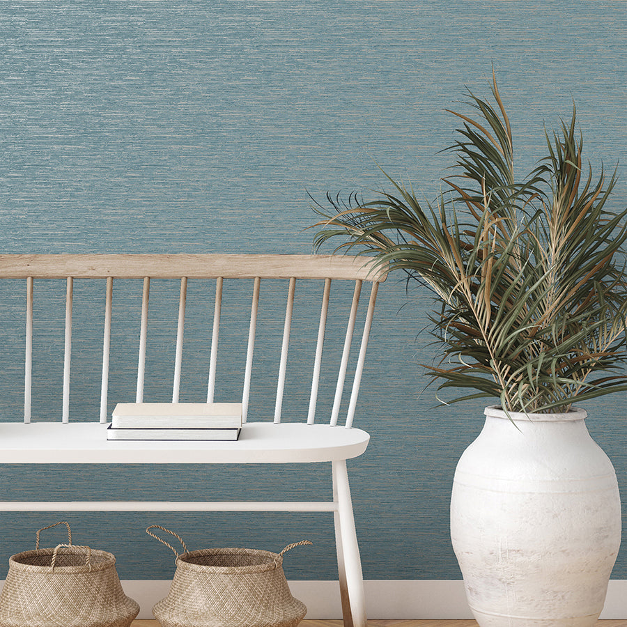 mephi-teal-grasscloth-wallpaper-york-wallcoverings-fd43157 - York Wallcoverings Papel pintado