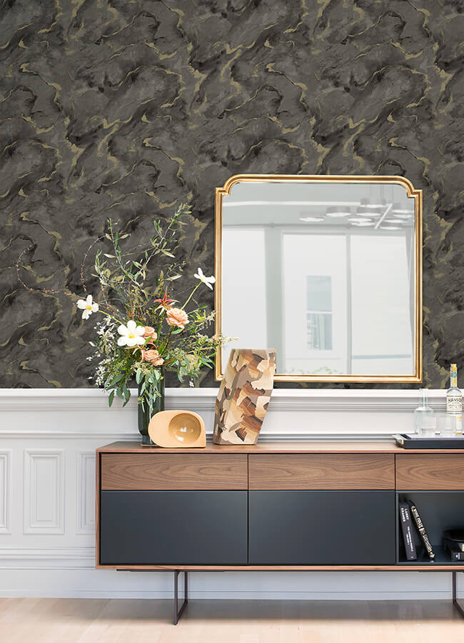 silenus-charcoal-marbled-wallpaper-york-wallcoverings-4105-86602 - York Wallcoverings Papel pintado