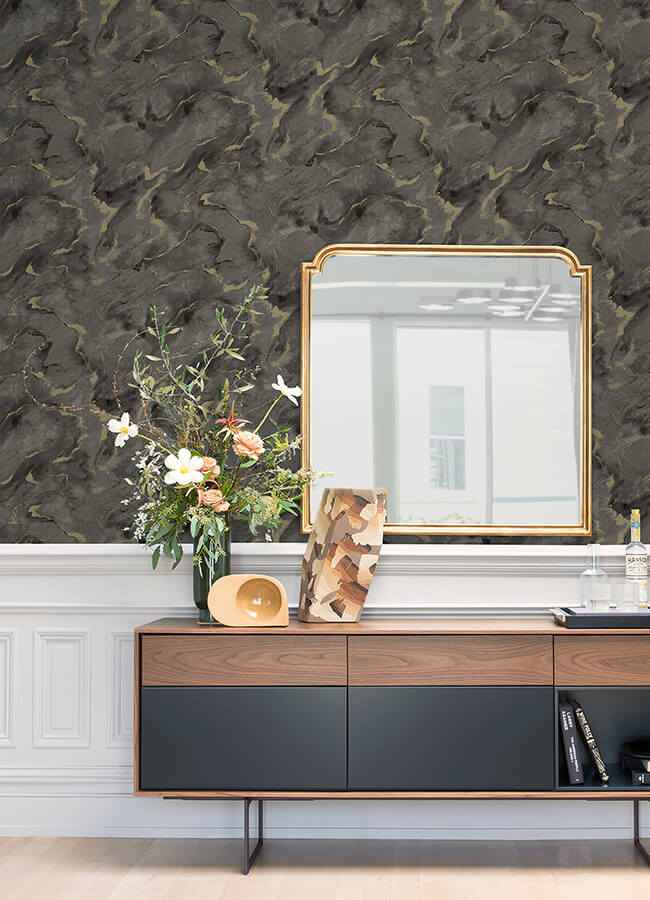 Silenus Charcoal Marbled Wallpaper - York Wallcoverings - 4105-86602 - York Wallcoverings Wallpaper