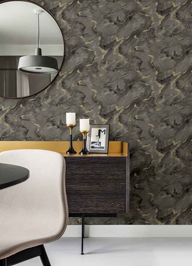 Silenus Charcoal Marbled Wallpaper - York Wallcoverings - 4105-86602 - York Wallcoverings Wallpaper