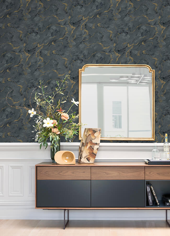 silenus-denim-marbled-wallpaper-york-wallcoverings-4105-86603 - York Wallcoverings Papel pintado