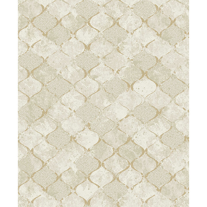 pilak-gold-ogee-tile-wallpaper-york-wallcoverings-4105-86609 - York Wallcoverings Papel pintado