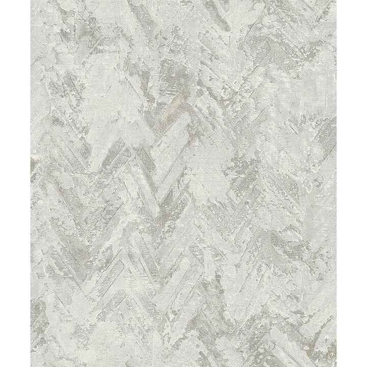 Amesemi Light Grey Distressed Herringbone Wallpaper - York Wallcoverings - 4105-86610 - York Wallcoverings Wallpaper