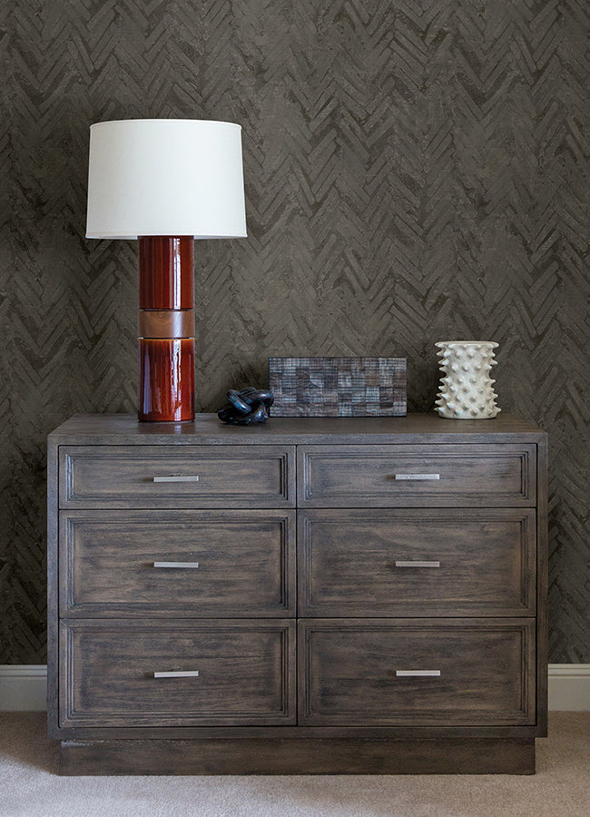 amesemi-dark-grey-distressed-herringbone-wallpaper-york-wallcoverings-4105-86611