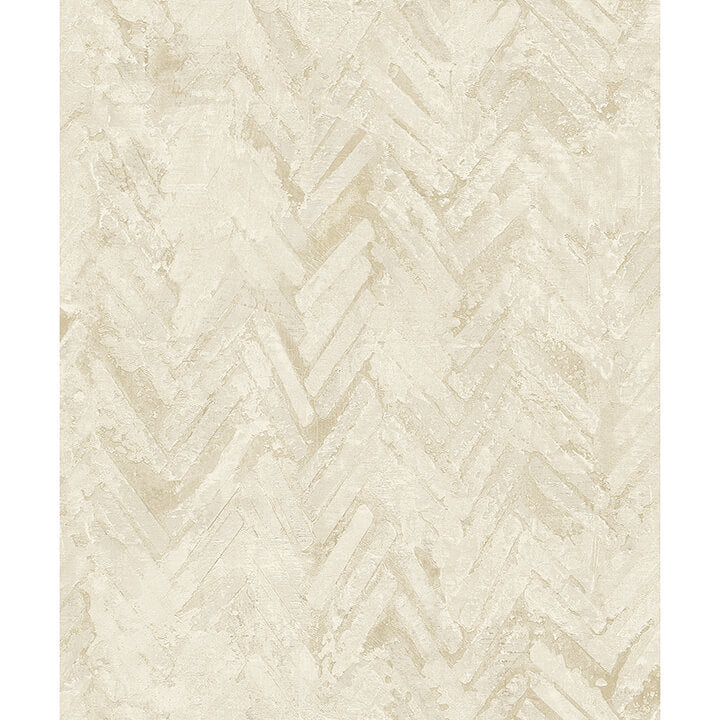 amesemi-cream-distressed-herringbone-wallpaper-york-wallcoverings-4105-86613 - York Wallcoverings Papel pintado