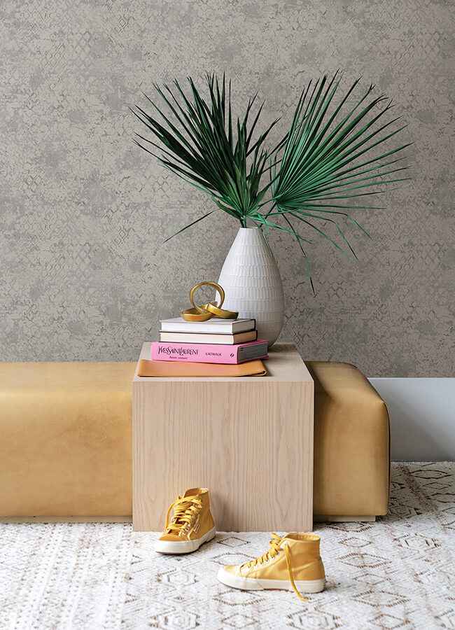 Zilarra Light Grey Abstract Snakeskin Wallpaper - York Wallcoverings - 4105-86616 - York Wallcoverings Wallpaper