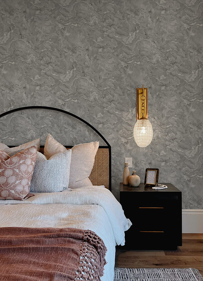 meness-grey-metallic-marbling-wallpaper-york-wallcoverings-4105-86618 - York Wallcoverings Wallpaper