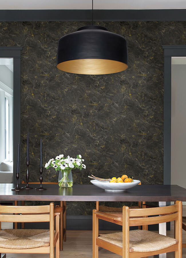 meness-black-metallic-marbling-wallpaper-york-wallcoverings-4105-86619 - York Wallcoverings Wallpaper