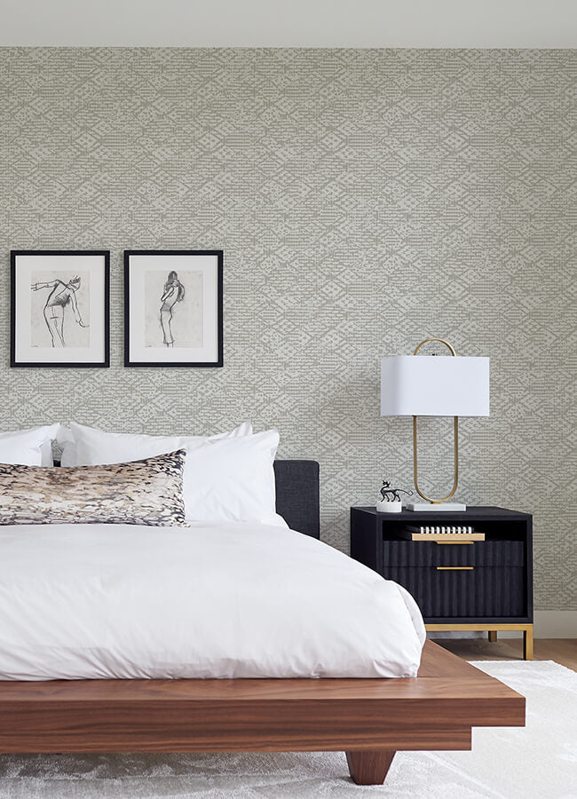 helene-silver-glitter-geometric-wallpaper-york-wallcoverings-4105-86620 - York Wallcoverings Papel pintado